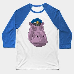 Hippo as Police officer Police Baseball T-Shirt